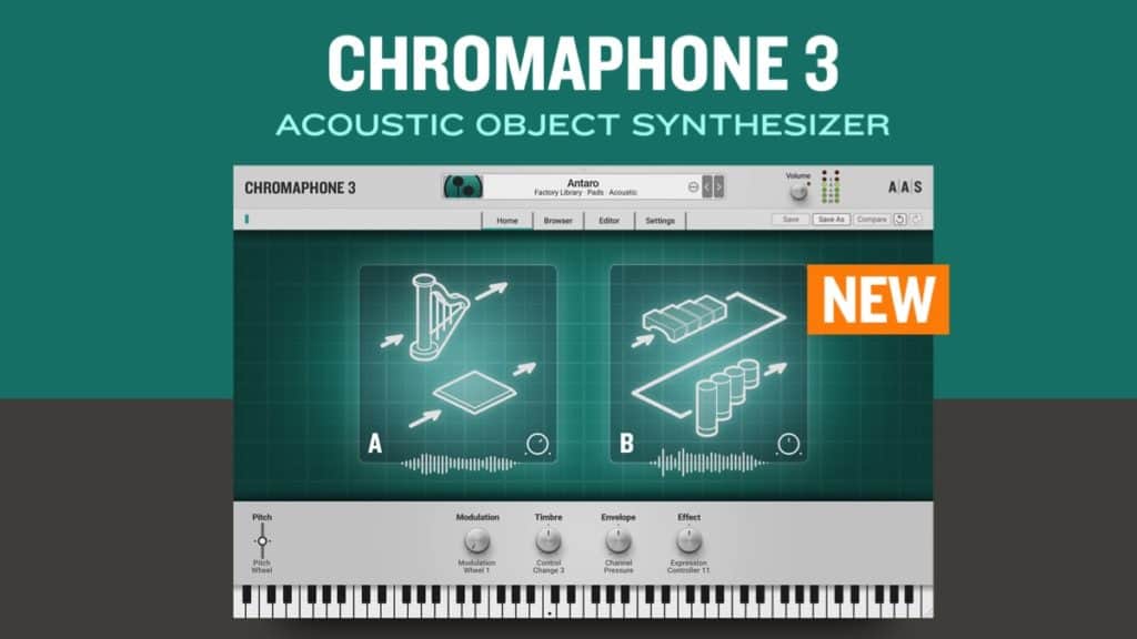 New Chromaphone 3 Acoustic Object Synthesizer Plug-in